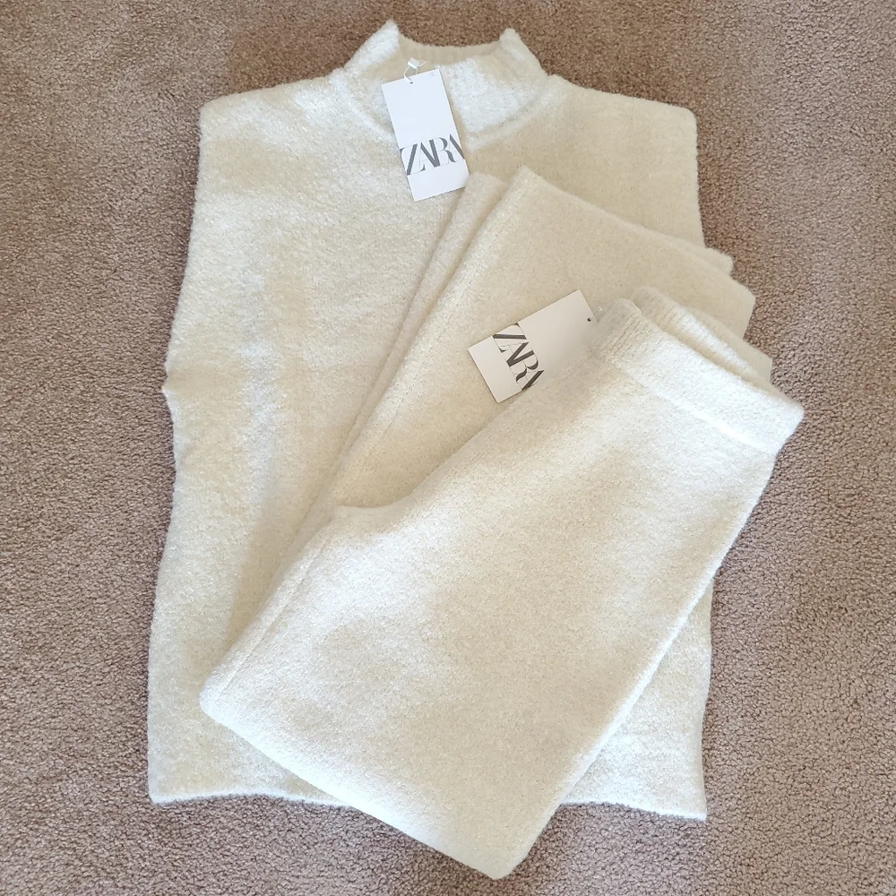 Zara Set 2 pc Vest and Wide Pants Size S